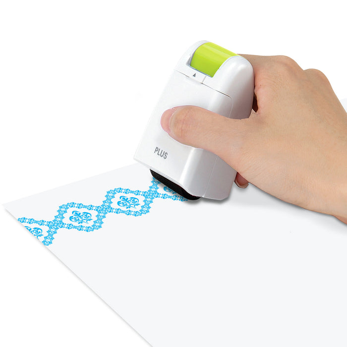 Deco Roller Full Set stamping floral border on craft paper