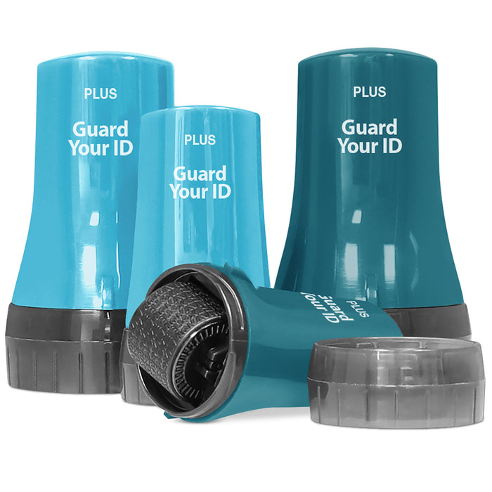 Guard Your ID Advanced Roller 4-Pack – Mixed Colors Turquoise & Teal – Identity Security Ink Roller