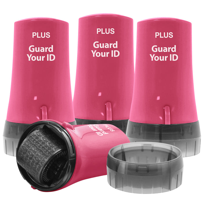 Guard Your ID Advanced Roller 4-Pack – Cherry Red – Ink Rollers for Mail and Document Protection