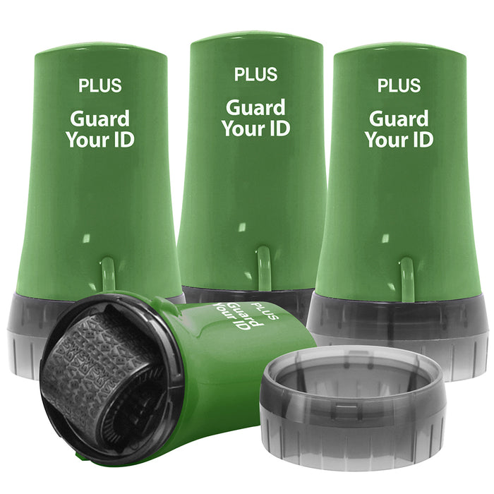Guard Your ID Advanced Roller 4-Pack – Olive Green – Privacy Stamp Rollers for Secure Disposal