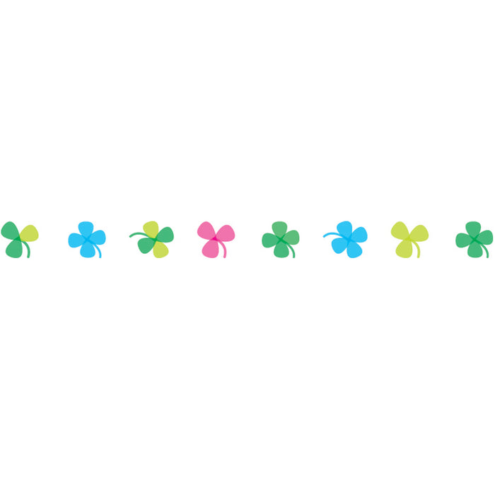 Close-up of clover patterned tape applied with Deco Tape applicator