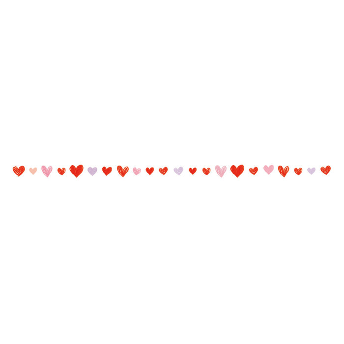 Close Up of Petit Deco Rush Decorative Tape Red Heart Design