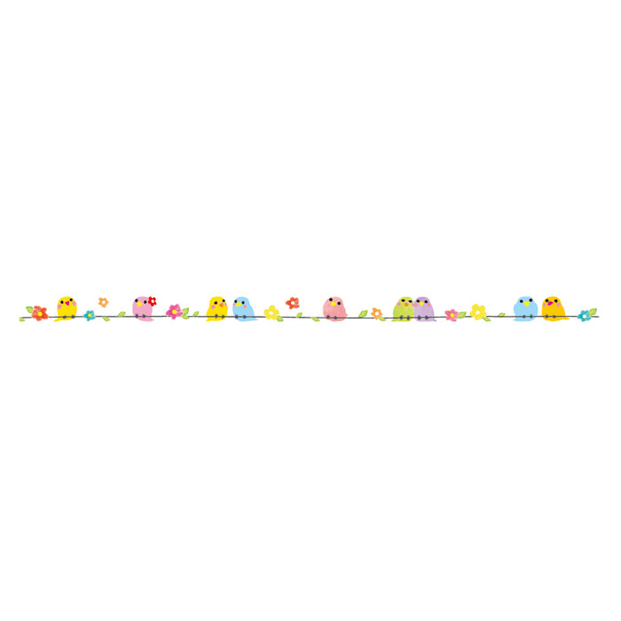 Close Up of Petit Deco Rush Decorative Tape Multi-Color Birds Design