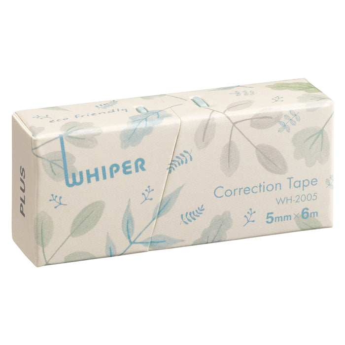 PLUS Eco-Friendly Correction Tape Blue Green Floral paper case