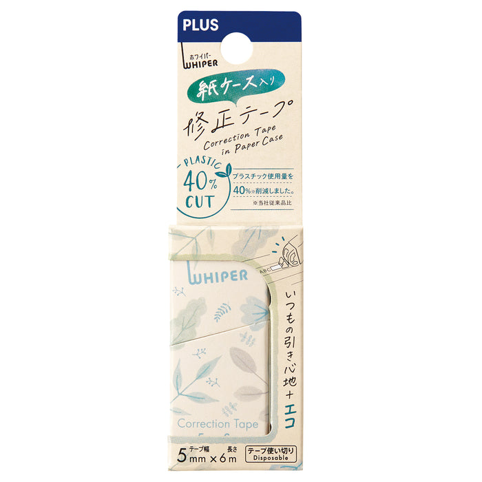 PLUS Eco-Friendly Correction Tape blue floral paper case