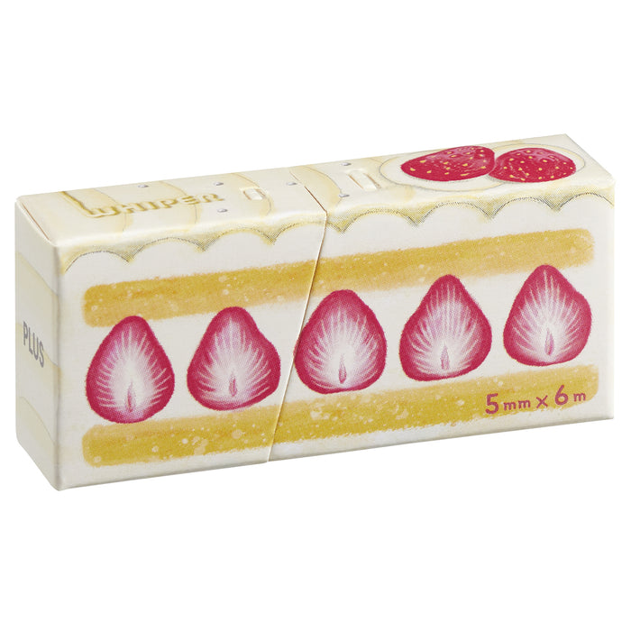 PLUS Eco-Friendly Correction Tape White Red Strawberry paper case