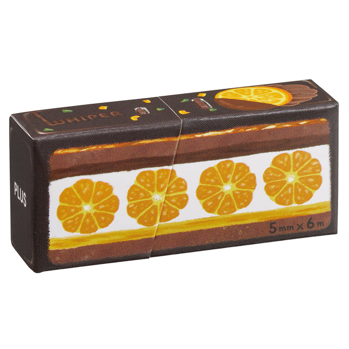 PLUS Eco-Friendly Correction Tape Orange Brown Fruit paper case