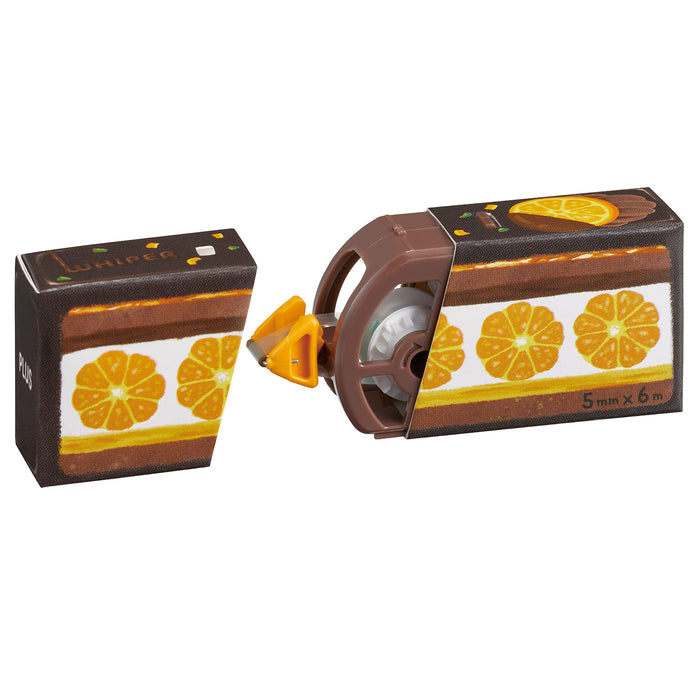 PLUS Eco-Friendly Correction Tape Brown Orange Fruit paper case