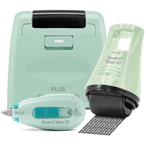 mint Guard Your ID Defender kit showing wide, advanced X, and camo mini privacy rollers