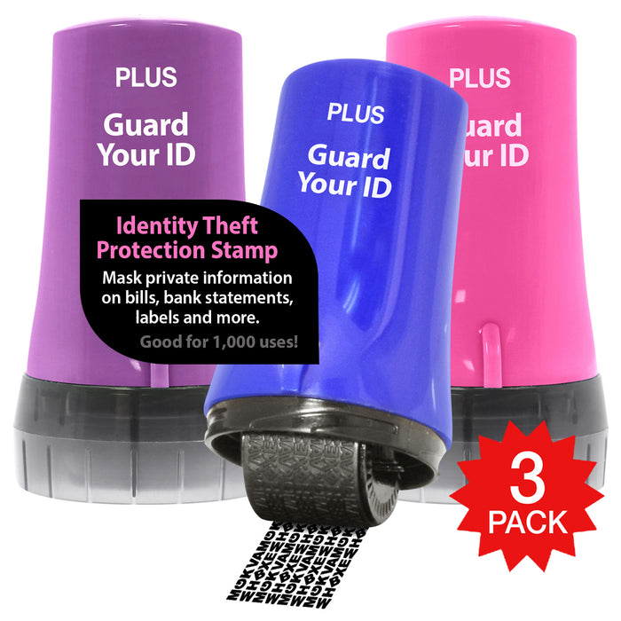 Guard Your ID Advanced 3-Pack Roller Kit purple, blue, pink