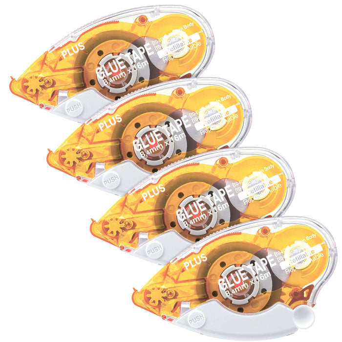Four refillable PLUS TG‑610BC‑RE glue tape applicators