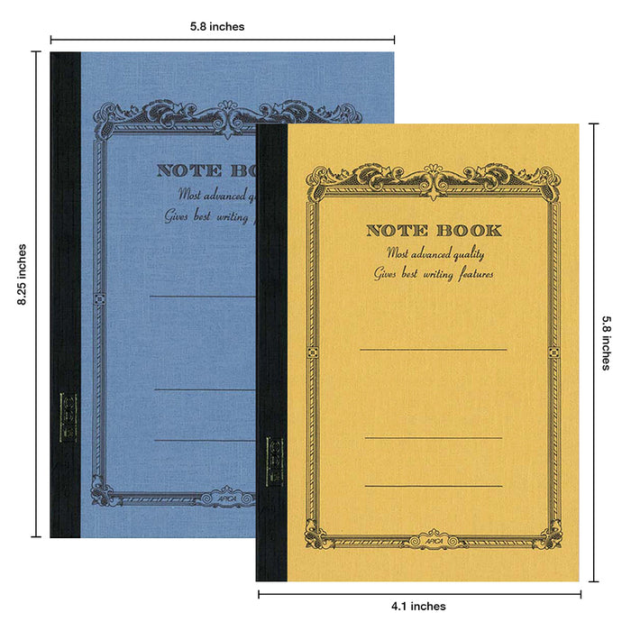 two A6 Apica Nippon notebooks blue and yellow
