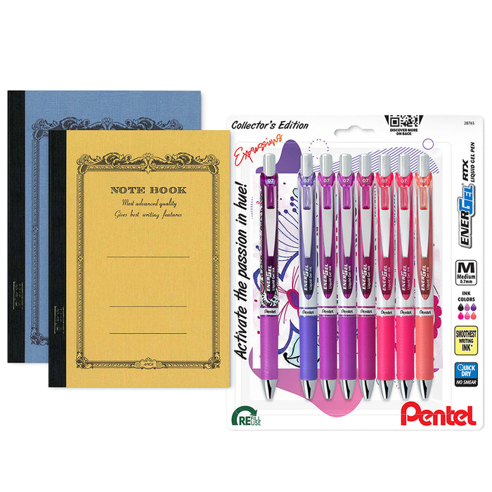 EnerGel Pens & Nippon Notebooks Set (10-Pieces)