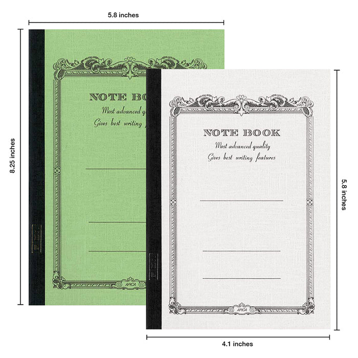 two A6 Apica Nippon notebooks white and green