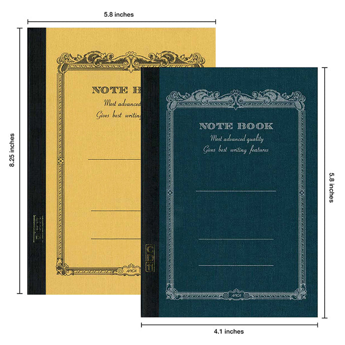 two A6 Apica Nippon notebooks yellow and blue