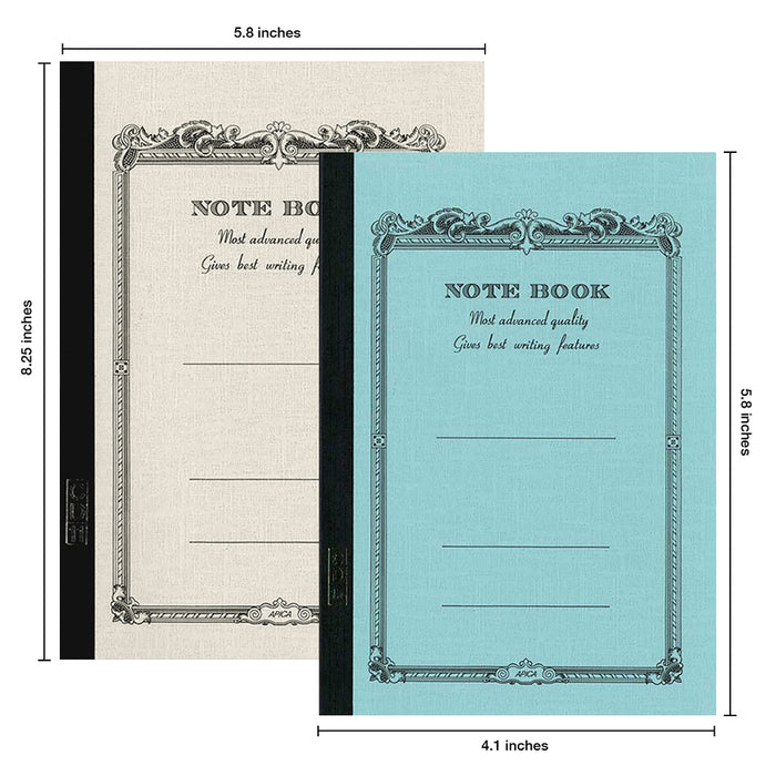 two A6 Apica Nippon notebooks white and blue