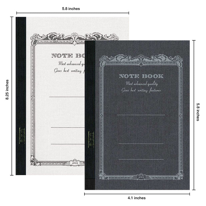 two A6 Apica Nippon notebooks white and black