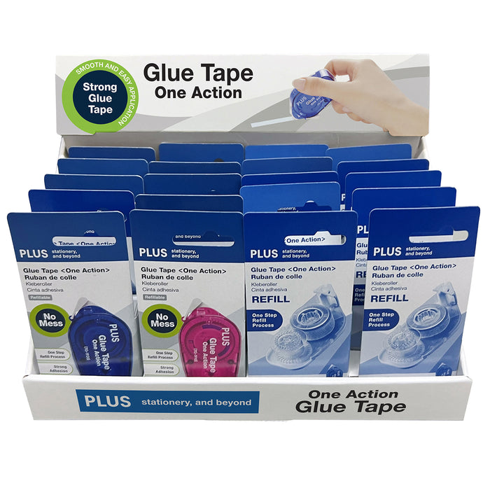 PLUS One Action glue tape 20‑unit display
