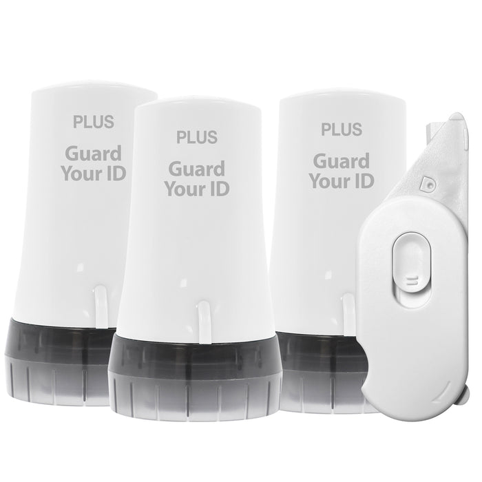 3 pack white Guard Your ID Advanced privacy rollers with ceramic box opener