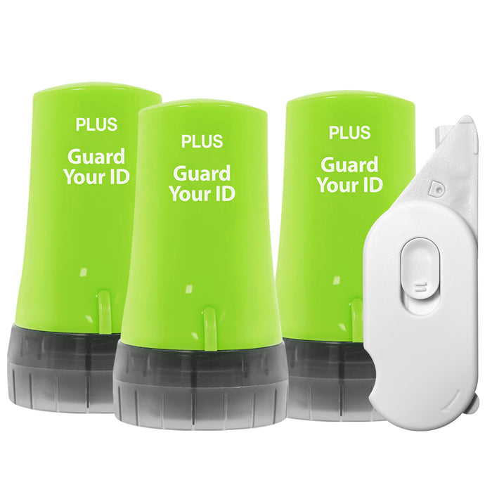 3 pack green Guard Your ID Advanced privacy rollers with ceramic box opener