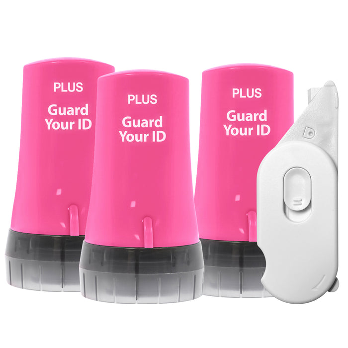 3 pack pink Guard Your ID Advanced privacy rollers with ceramic box opener
