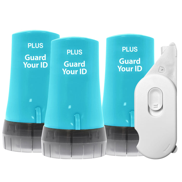 3 pack blue Guard Your ID Advanced privacy rollers with ceramic box opener