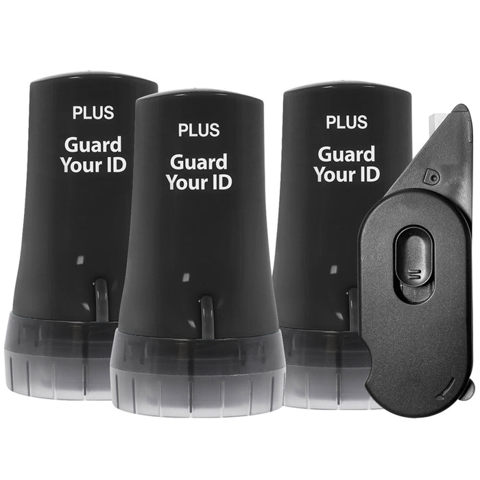 3 pack black Guard Your ID Advanced privacy rollers with ceramic box opener