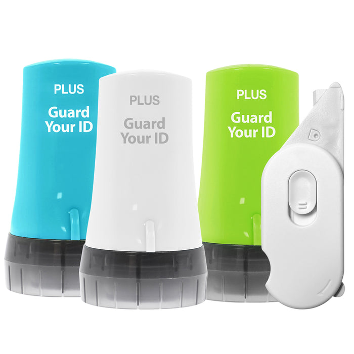 3 pack blue, green, white Guard Your ID Advanced privacy rollers with ceramic box opener