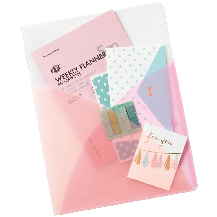 Plus Clear File pastel folder holding documents