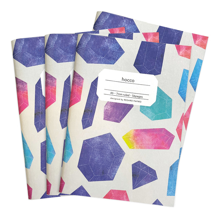 Four Hocco A5 Notebooks with gem print