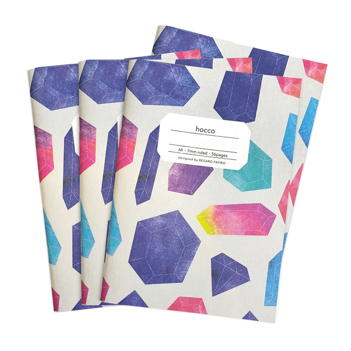 Set of four Hocco A6 Notebooks with gem print