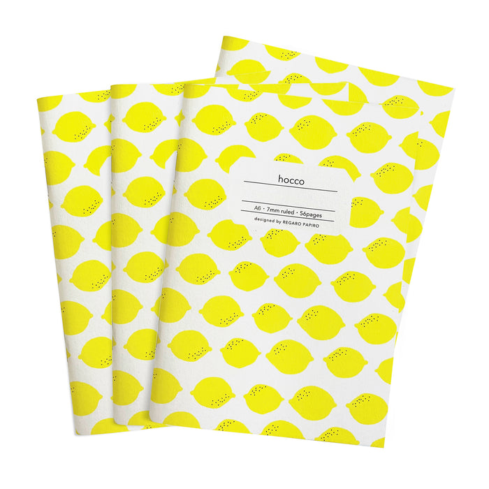 Set of four Hocco A6 Notebooks with lemon print