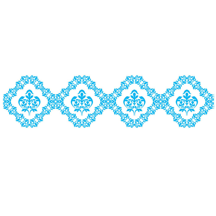 Close-up of ink stamp Blue PLUS Deco Roller Floral design