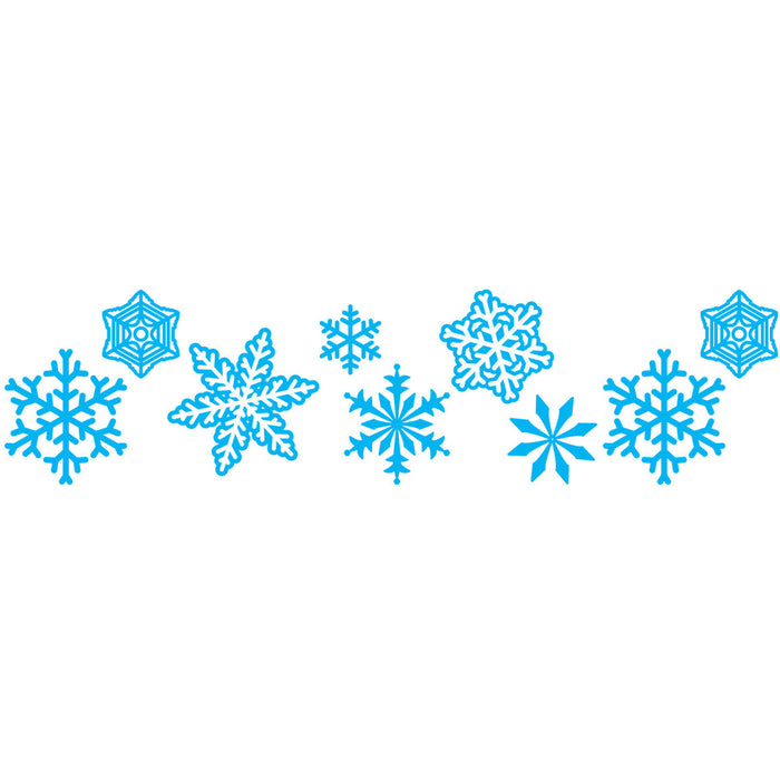 Close-up of ink stamp PLUS Blue Deco Roller Snowflake design