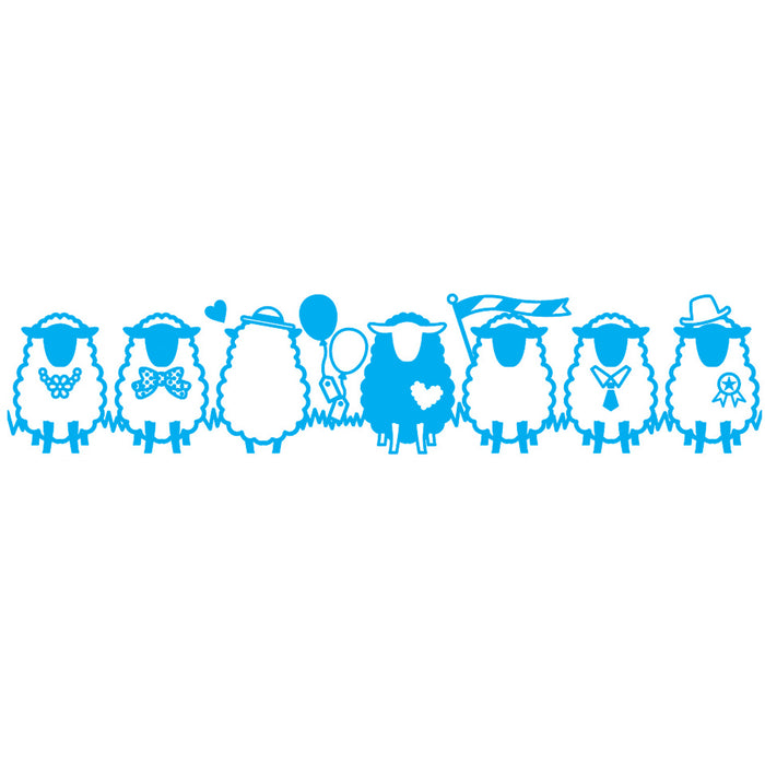 Close-up of Blue Mini Deco Roller Lamb pattern design
