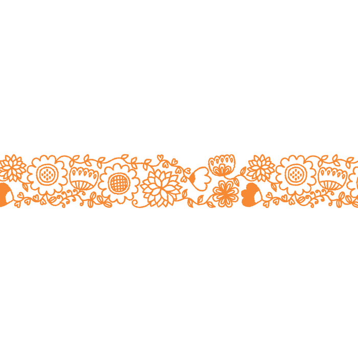 Close-up of Orange Mini Deco Roller Floral pattern design