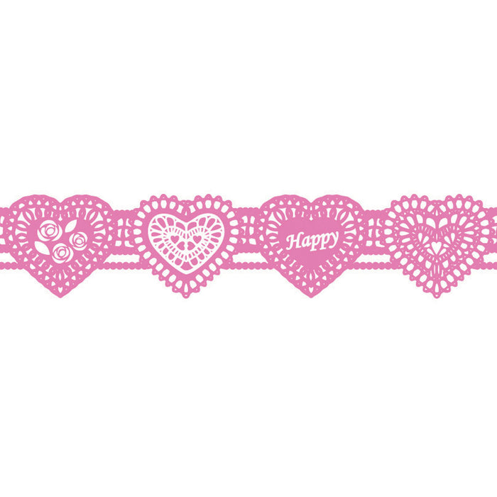 Close-up of Pink Mini Deco Roller Heart pattern design