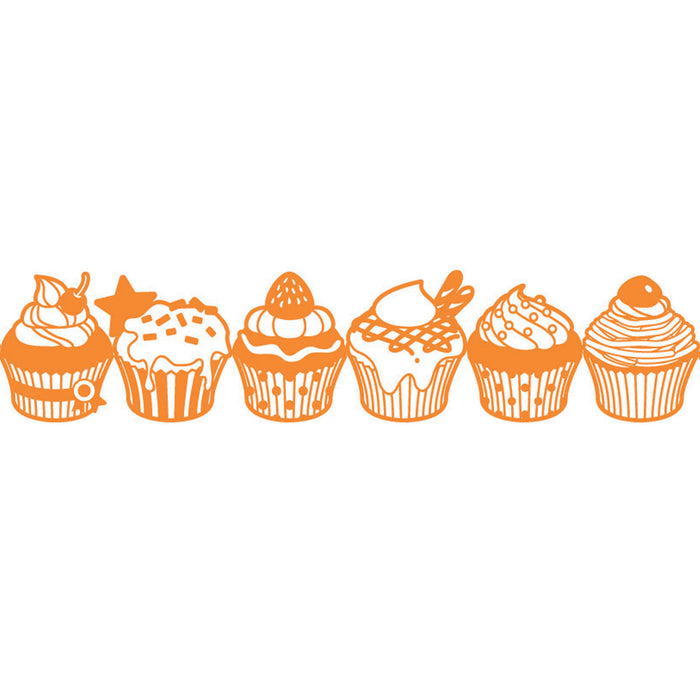 Close-up of Orange Mini Deco Roller Cupcake pattern design