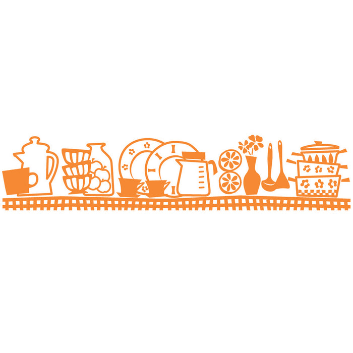 Close-up of Orange Mini Deco Roller Kitchen pattern design