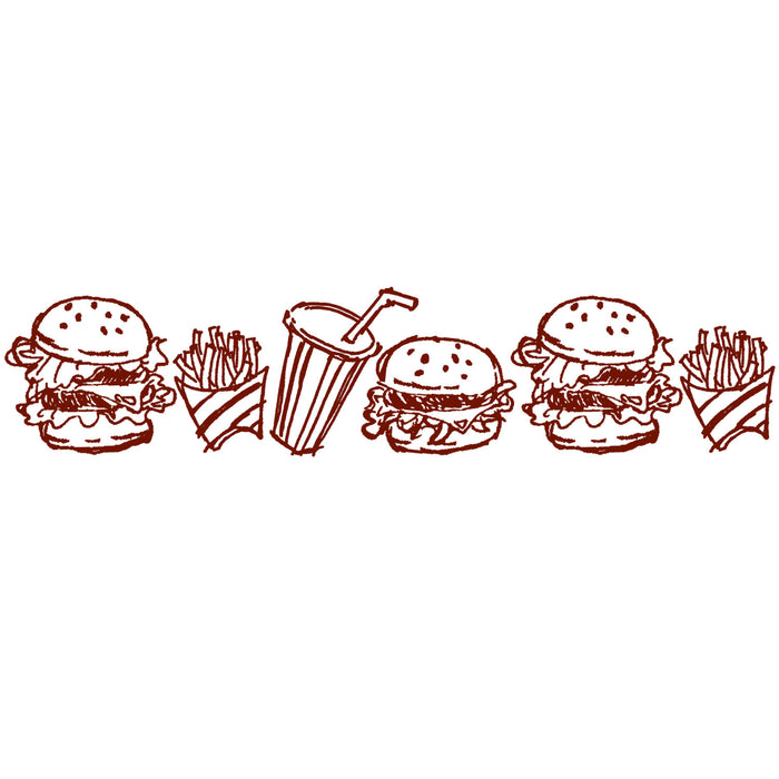Close-up of ink stamp PLUS Brown Deco Roller Hamburger design