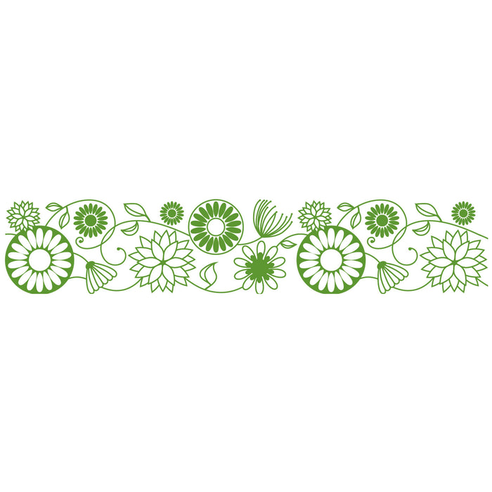 Close-up of ink stamp PLUS Green Deco Roller Floral design