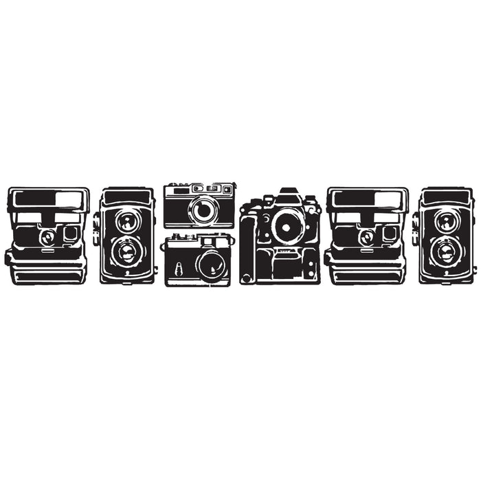 Close-up of ink stamp PLUS Black Deco Roller Camera design