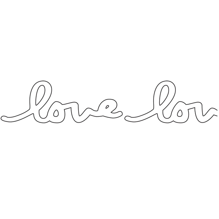 Close-up of ink stamp PLUS Black Deco Roller Love design