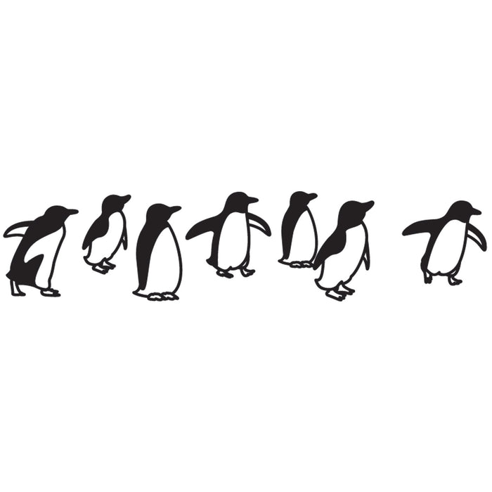 Close-up of Black Mini Deco Roller Penguin pattern design