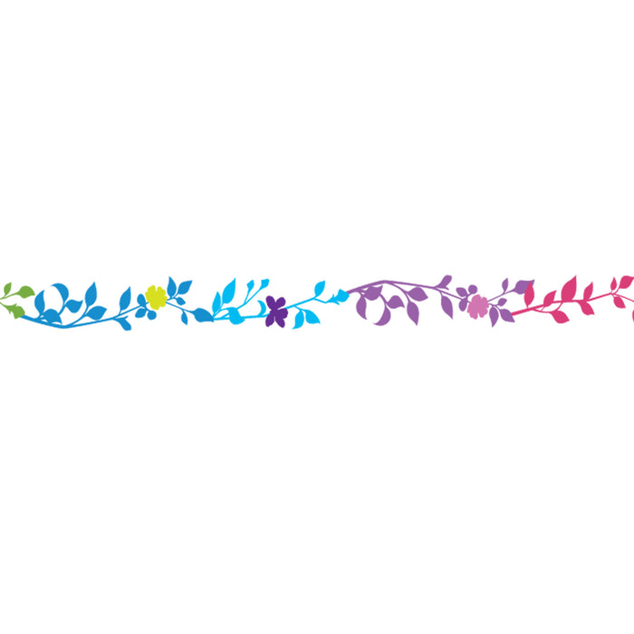 Close-up of leaf patterned tape applied with Deco Tape applicator