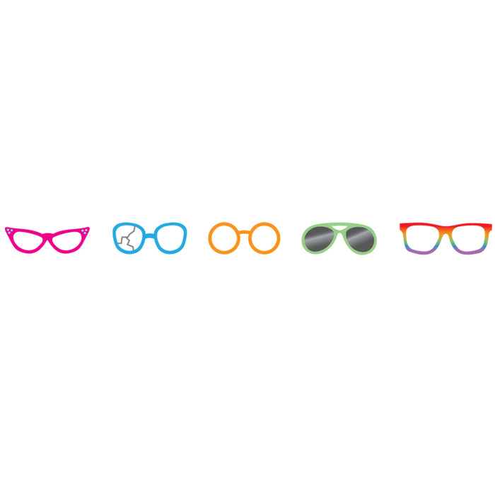 Close-up of glasses patterned tape applied with Deco Tape applicator