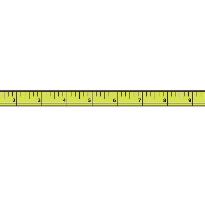Close-up of ruler patterned tape applied with Deco Tape applicator