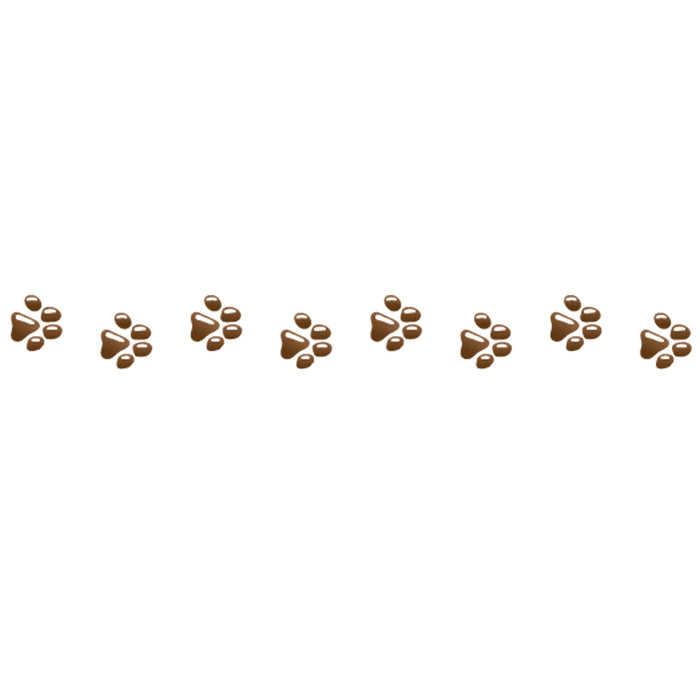Close-up of dog print patterned tape applied with Deco Tape applicator
