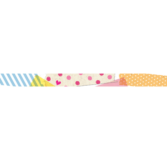 Close-up of patterned tape applied with Deco Tape applicator