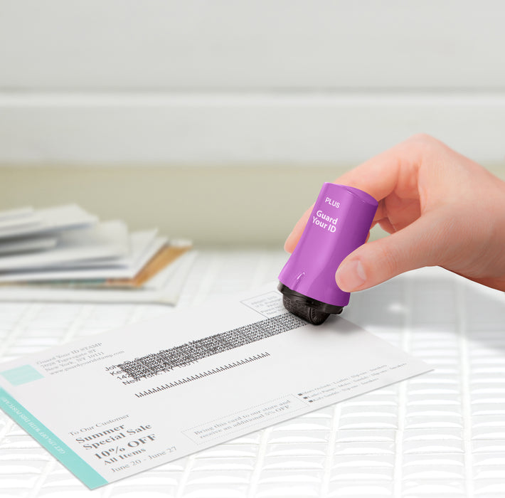 Guard Your ID Advanced Roller purple Stylish Privacy Stamp Roller